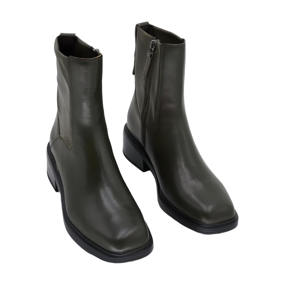 Franco Sarto Womens Gracely Deep Olive Green Leather Ankle Boot Size 7.5M